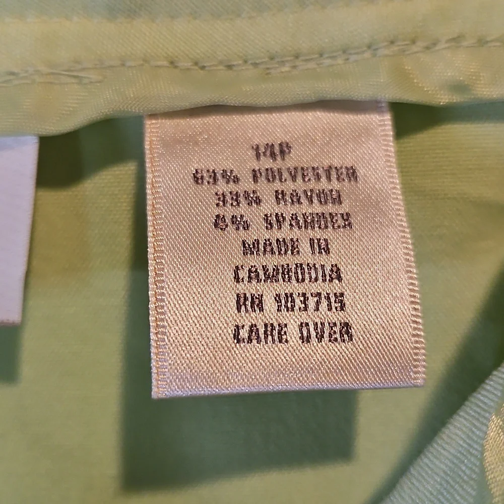 Vintage Studio Works Mint Green Dress Pants 14 Petite New - Picture 6 of 10